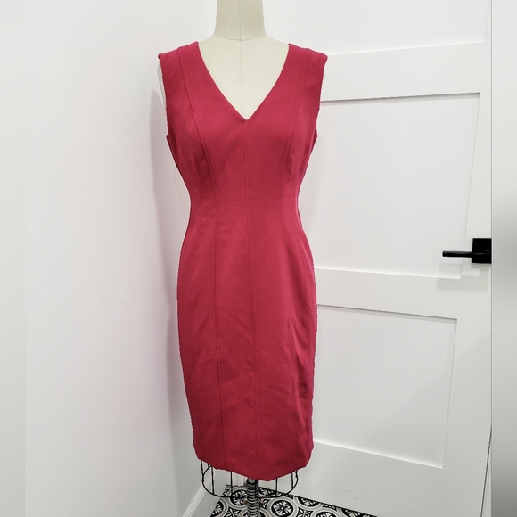 White House Black Market Dresses & Skirts - White House Black Market Sleeveless V-Necklin Seamed Classic Sheath Dress Size 6